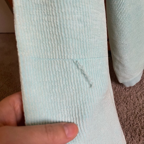 Seaside Mint and Navy Women's Crewneck Corded Sweatshirt - Picture 7 of 7